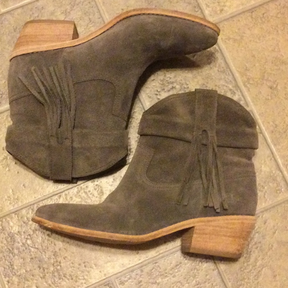 Joie Keaton Fringe Suede Booties Size 36 (5.5)
